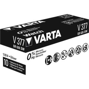 VARTA Zilveroxide Knoopcel 377 (SR66) batterij 10 stuks