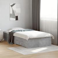 Bedframe met lades bewerkt hout betongrijs 90x200 cm