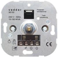 Dimmer met fase-afsnij 15-150W voor LV halogeenlampen, spaarlampen en dimbare LED`s