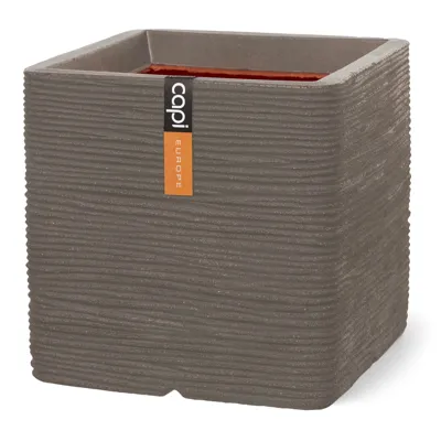 Pot vierkant rib nl 30x30x30 taupe