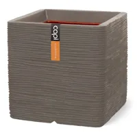 Pot vierkant rib nl 30x30x30 taupe