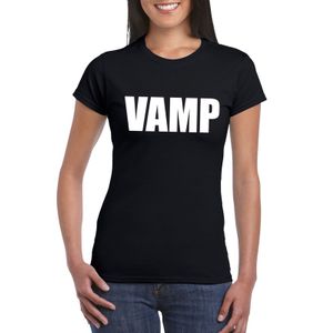 Vamp tekst t-shirt zwart dames