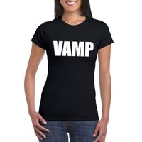 Vamp tekst t-shirt zwart dames - thumbnail