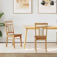 Eetkamerstoel 2 pcs Naturel Massief Rubberhout