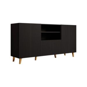 Meubella Dressoir Palamos - Mat zwart - 150 cm