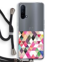 Gekleurde driehoekjes: OnePlus Nord CE 5G Transparant Hoesje met koord