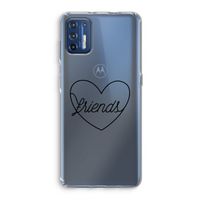 Friends heart black: Motorola Moto G9 Plus Transparant Hoesje