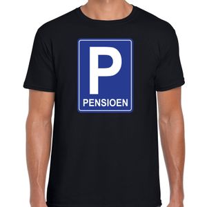 Pensioen P cadeau t-shirt zwart voor heren