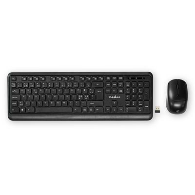 Nedis Muis en Toetsenbordset | Draadloos | USB | QWERTY | Scandinavisch | 1 stuks - KBMCW100BKND KBMCW100BKND