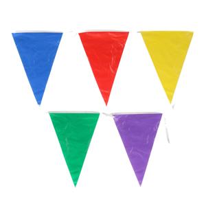 Vlaggenlijn - 8x - gekleurd - 10 meter - slinger - kunststof - buiten vlaggetjes
