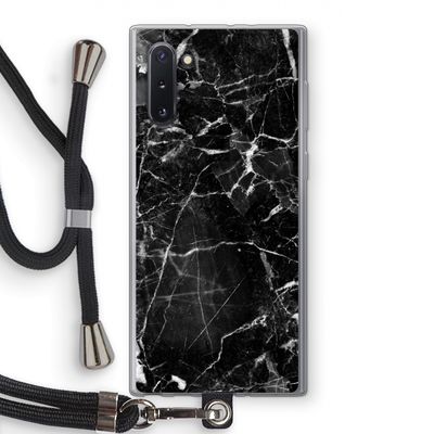 Zwart Marmer 2: Samsung Galaxy Note 10 Transparant Hoesje met koord