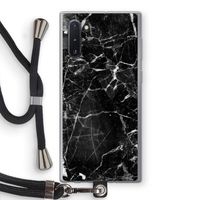 Zwart Marmer 2: Samsung Galaxy Note 10 Transparant Hoesje met koord