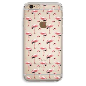Flamingoprint groen: iPhone 6 Plus / 6S Plus Transparant Hoesje