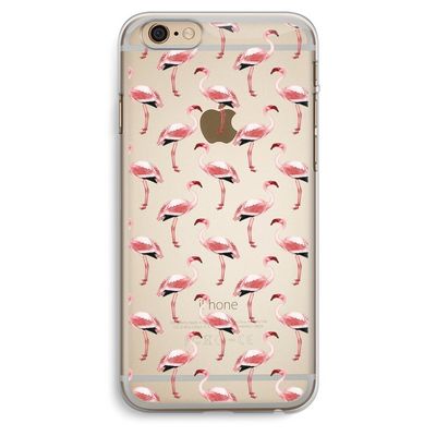Flamingoprint groen: iPhone 6 Plus / 6S Plus Transparant Hoesje