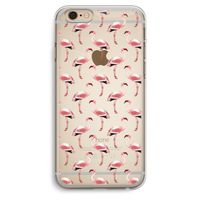 Flamingoprint groen: iPhone 6 Plus / 6S Plus Transparant Hoesje