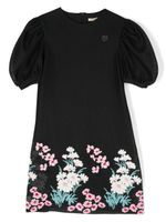 ELIE SAAB JUNIOR robe à fleurs brodées - Noir