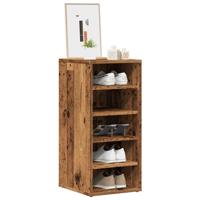 VidaXL Schoenenkasten 2 st 32x35x70 cm bewerkt hout oud houtkleurig