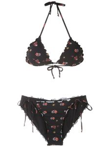 Amir Slama bikini à fleurs - Noir