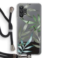 Tropical watercolor leaves: Samsung Galaxy A32 5G Transparant Hoesje met koord