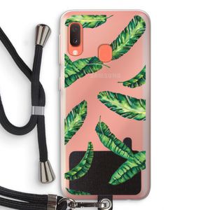 Lange bladeren: Samsung Galaxy A20e Transparant Hoesje met koord