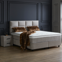 1-Persoons Boxspring Met Opbergruimte Ayana - Grijs & Beige 90x200 cm - Pocketvering - Inclusief Topper - Dekbed-Discounter.nl - thumbnail