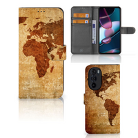 Motorola Edge 30 Pro Flip Cover Wereldkaart