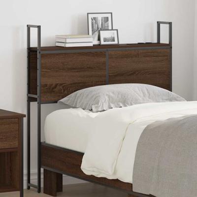 Opberghoofdbord bruin eikenkleur 80 cm Bewerkt hout