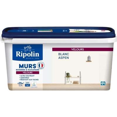 Decoratieve verf voor muren, houtwerk & radiatoren - RIPOLIN - 447161 - Aspen wit - Fluweel - 2,5 L