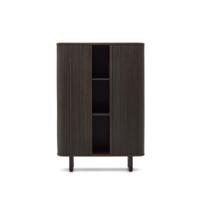 Kave Home Mailen dressoir hoog met 2 deuren essen donkere afwerking