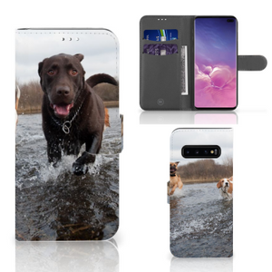 Samsung Galaxy S10 Plus Telefoonhoesje met Pasjes Honden Labrador