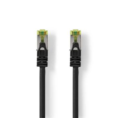 Nedis CAT7 Netwerkkabel | S/FTP | RJ45 Male | RJ45 Male | 0.25 m | Snagless | Rond | LSZH | Zwart | Label - CCGL85420BK025