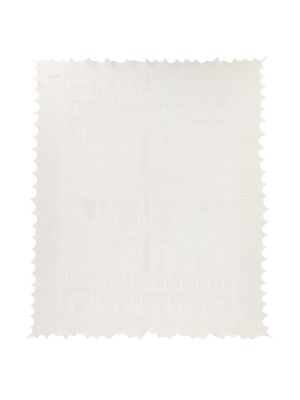 Bonpoint couverture en crochet à logo - Blanc