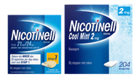 Nicotinell Combineer Pleister 21 mg (7st) en Kauwgom Cool Mint 2 mg (204st) -