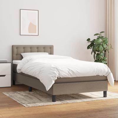 Boxspring met matras stof taupe 90x190 cm