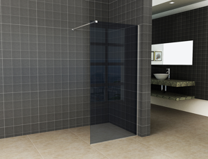 SHOWMODEL: Mueller Slimline glaswand rookglas 140x200cm 8mm NANO glas