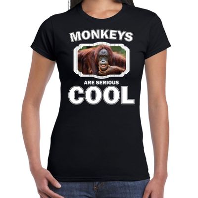 Dieren gekke orangoetan t-shirt zwart dames - monkeys are cool shirt Dieren gekke orangoetan t-shirt zwart dames - monkeys are cool shirt