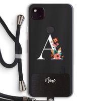 Pink Bouquet: Pixel 4a 5G Transparant Hoesje met koord