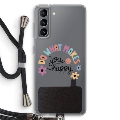 Happy days: Samsung Galaxy S21 Transparant Hoesje met koord