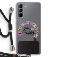 Happy days: Samsung Galaxy S21 Transparant Hoesje met koord