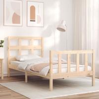 Bedframe met hoofdbord massief hout