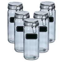 Weckpotten/inmaakpotten - 10x - 1L - glas - met beugelsluiting - incl. etiketten