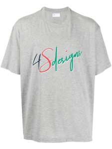 4SDESIGNS t-shirt à logo imprimé - Gris