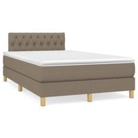Boxspring met matras en LED stof taupe 120x190 cm