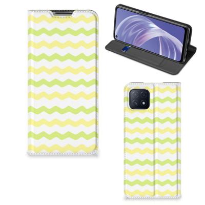 OPPO A73 5G | Hoesje met Magneet | Waves Yellow