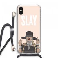 Slay All Day: iPhone XS Max Transparant Hoesje met koord