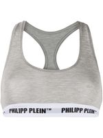 Philipp Plein brassière de sport à bande logo - Gris - thumbnail