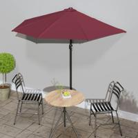 Balkonparasol half aluminium paal 270x144x222 cm bordeauxrood - thumbnail