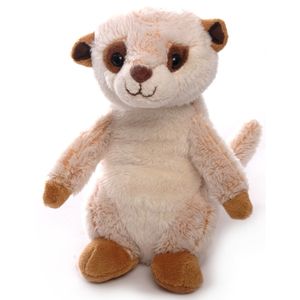 Inware pluche stokstaartje knuffeldier - beige - staand - 16 cm