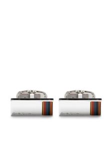 Paul Smith boutons de manchette Bright Stripe à logo gravé - Argent