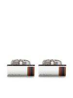 Paul Smith boutons de manchette Bright Stripe à logo gravé - Argent - thumbnail